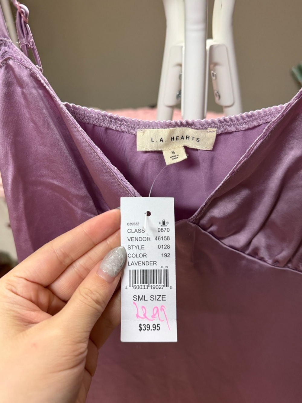 La Hearts Lavender Satin Mini Dress - Picture 6 of 6